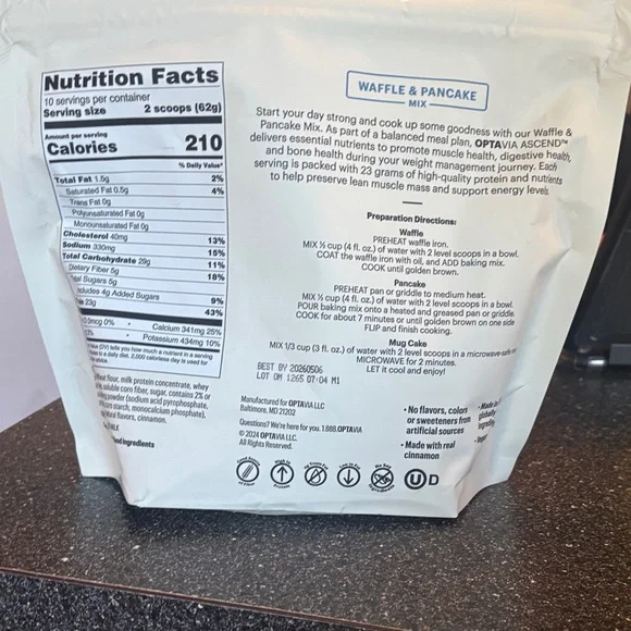 Optavia Ascend Waffle & Pancake Mix - Picture 2 of 3